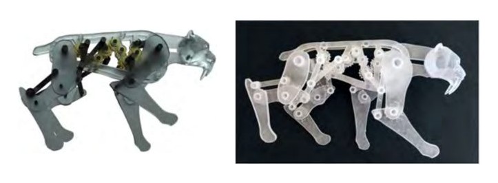 Fabricated mechanical characters driven by printed gear trains